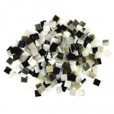 Набір шматочків мозаїки слюда форма квадрат 200 грам 10*10*2,7 мм 300 штук колір Сіро-бежевий мармур