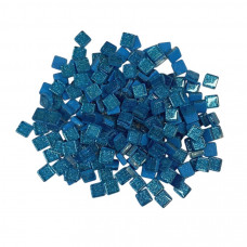 Набір шматочків мозаїки Квадратна форма темно-синього кольору з блискітками 200 гр 150-180 шт товщина 4 мм