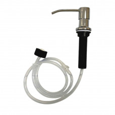 Дозатор для товстої стільниці або раковини для рідкого мила та миючого засобу колір срібло глянець зі шлангом 1 м