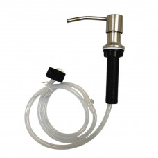 Дозатор для товстої стільниці або раковини для рідкого мила та миючого засобу колір срібло матовий зі шлангом 1 м