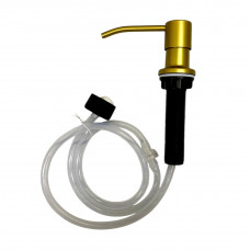 Дозатор для товстої стільниці або раковини для рідкого мила та миючого засобу колір золото матовий зі шлангом 1 м
