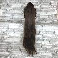 Накладний хвіст коричневий прямий No6 на гумці шиньйон термос штучний рівний