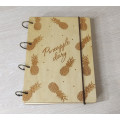 Блокнот деревяний А5 Pineapple diary Ананаси Світлий із фанери на кільцях, 60 аркушів, А5