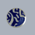 Мозаїка кераміка №1 форми коло Синя з білим вага 9г діаметр 3см 1 шт