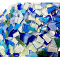 Набір шматочків мозаїки скло неправильної форми 250 грам кольор Синій мікс  2793