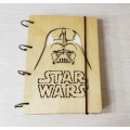 Блокнот деревяний А5 Star Wars Зоряні воїни Світлий із фанери проріз на кільцях, 60 аркушів