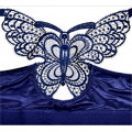Бюстгальтер 110 D-E великий розмір для пишних грудей синій з метеликом без кісточок із застібкою спереду