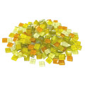 Шматочки мозаїки 10*10*3,7мм Колір Мікс Жовтий білий (250 штук 200 г) зі скла. Форма квадрат