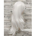 Перука біла довга хвиляста з довгим чубчиком жіноча для жінок 65см зі штучного волосся