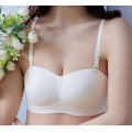 Бюстгальтер 70А бежевий тілесний безшовний без кісточок із відкритими плечима