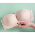 Бюстгальтер 70А бежевий тілесний безшовний без кісточок із відкритими плечима