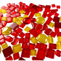 Набір шматочків мозаїки камінці мікс Жовтий, червоний 200 гр 150-170 шт декоративні каміння для декору