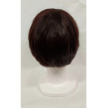 Перука жіноча коротка чоловіча темно-коричнева модель М06 штучне термостійке волосся