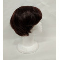 Перука жіноча коротка чоловіча темно-коричнева модель М06 штучне термостійке волосся