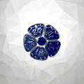 Мозаїка кераміка квіти маленькі сині 4 см 17 г
