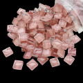 Шматочки мозаїки 1*1 см Колір Светло розовый (200-220 штук 200 грамів) зі скла. Форма квадрат.