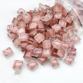 Шматочки мозаїки 1*1 см Колір Светло розовый (200-220 штук 200 грамів) зі скла. Форма квадрат.