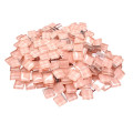 Шматочки мозаїки 1*1 см Колір Светло розовый (200-220 штук 200 грамів) зі скла. Форма квадрат.