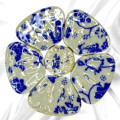 Мозаїка кераміка квіти великі Синьо-білі 6,5 см 40 г