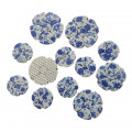 Мозаїка кераміка квіти великі Синьо-білі 6,5 см 40 г