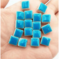 Мозаїка керамічна Квадратний колір Темно-бірюзовий розмір 1*1*0,5 см вага 100 г кількість 106 штук заповнюваність 5*5 см