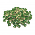 Мозаїка керамічна Квадратний колір Зелений розмір 1*1*0,5 см вага 100 г кількість 106 штук заповнюваність 5*5 см