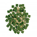 Мозаїка керамічна Квадратний колір Зелений розмір 1*1*0,5 см вага 100 г кількість 106 штук заповнюваність 5*5 см