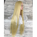 Перука довга пряма блонд із проділом без чубчика жіноча із термоволокна блондинка 100 см