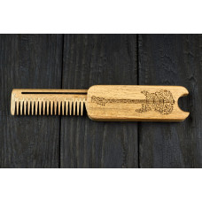 Гребінь висувний "Гітара" з натурального дерева на магнітах